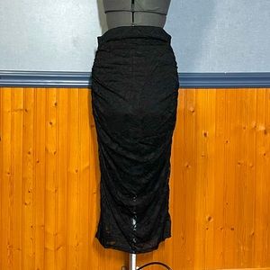 Black lace below the knee skirt